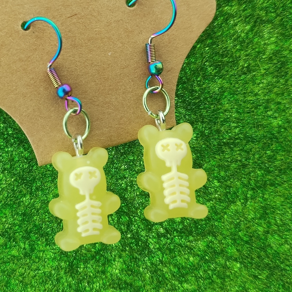 Skelly Yellow Gummy Bear Earrings